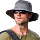 Sun Hats for Men Women Fishing Hat UPF 50+ Breathable Wide Brim Summer UV Protection Hat (Gray)