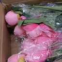 Fake Peonies, Faux Flower Plant 28.35'' Long Stem Large Flower(Pink-6Pcs)