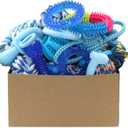Beiker 20 Pack Puppy Chew Toys - Blue Dog Teething Toys for Puppies, Puppy Teething Rings and Ropes, Rubber Toy Bundle for Small Dogs, Cute Interactive Dog Balls for Small Breed