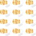 12 Pack Fairy Lights Battery Operated String Lights, 7ft 20 Led Fairy String Lights, Waterproof Copper Wire Firefly Starry String Light for DIY Wedding Party Bedroom Christmas (Warm White)