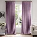 MIULEE Lavender Velvet Curtains 108 inches 2 Panels - Luxury Room Darkening Window Drapes for Bedroom Living Room Thermal Insulated Super Soft Extra Long, Back Tab Rod Pocket Pinch Pleated, Purple