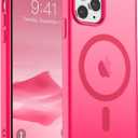 SUPFINE Magnetic for iPhone 11 Pro Max Case (Compatible with MagSafe) (Military Grade Drop Protection) Translucent Matte Shockproof Phone Cover,Matte Hot Pink