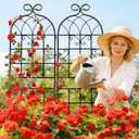 YOBAZAN 2 Pack 71x20in Garden Trellis, Black Metal Coating Rustproof, Easy to Install + Perfect for Supporting Climbing Plants Outdoor Roses, Vines, Flowers, and Vegetables