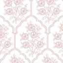 2 x Safiyya 118"x17.3" Pink Floral Wallpaper Peel and Stick Wallpaper Modern Contact Paper Peel and Stick Self Adhesive Pink and White Wall Paper for Bedroom Vinyl Rolls