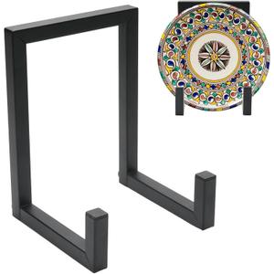 2 Pcs Black Metal Plate Stands for Display(Fit 9-15 Inch Plate), Plate Holders for Displaying, Multi-Function Stand for Plates, Photos, Books, Artwork, Awards, Memorabilia