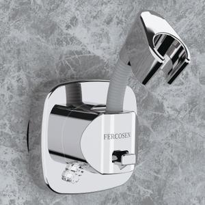 360° Swivel Shower Head Holder with Suction Cup | 10kg Load Capacity, Tool-Free Installation in Seconds | Removable and Rust-Resistant Shower Bracket with Storage Hook (Silver)