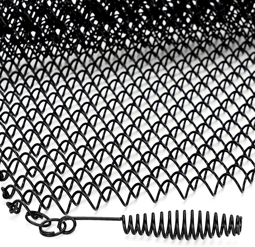 Fireplace Screen Mesh Curtain 2 Pcs - 20"x24" Fireplace Mesh Screen for Wood Burning Fire Stove Spark Guard Chain for Hearth Metal Replacement Hanging Curtain Screens (Black)