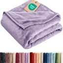 Ultra Soft Fleece Blanket Throw Size - Flannel Fleece Luxury Throw Blanket - Lightweight for Couch Bed Chair - Thick, Warm & Breathable - All Season Cozy Anti-Static Microplush Bedding, Pastel Lilac