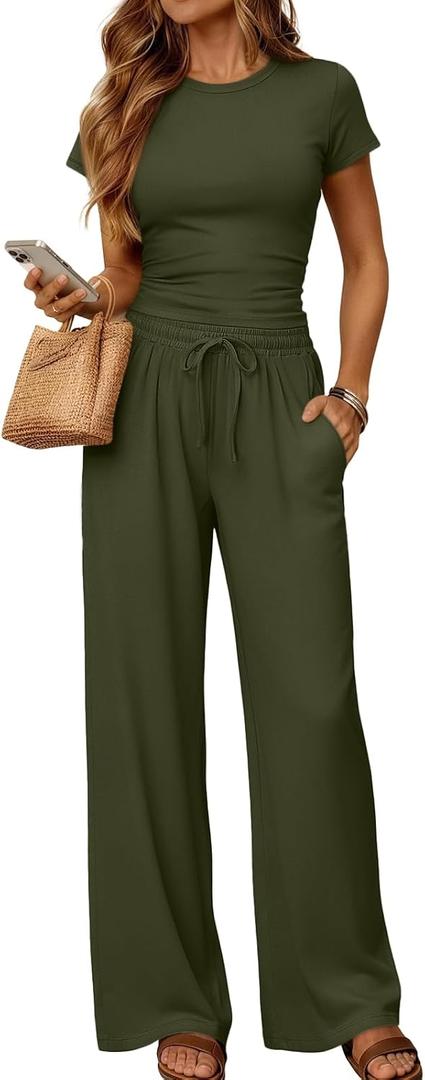 LILLUSORY Sweat Sets for Women Airport Travel Two Piece Matching Lounge Set Sweatsuit Outfit Small