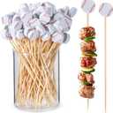 JtmyAota 100 Pack Baseball Toothpicks, 4.7 Inch Bamboo Cocktail Picks, Bamboo Toothpicks for Sports Catered Event Birthday Themed Party Decorations