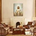 Jesus Canvas Wall Art Christian Cross Wall Decor Pictures God Painting Divine Mercy Poster Print for Church Prayer Room Living Room Decoration