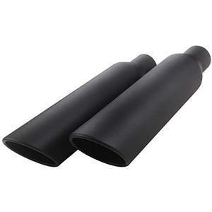 LCGP 2 Pcs 2.5" Inlet Exhaust Tips,2.5" Inlet x 4" Outlet x 17" Overall Length, Weld On, Universal Stainless Steel Black Diesel Exhaust Tailpipe