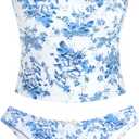 ZAFUL Cute Tankini Swimsuits for Women Retro Y2K High Cut Two Piece Bathing Suit 2026 Beach Swimwear X-Large
