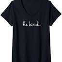 Womens Be Kind - Rainbow Heart Kindness Gift V-Neck T-Shirt S