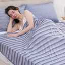 Marchpower Arc-Chill Cooling Blanket for Hot Sleepers Twin Size, Double Sided Cooling Fabric Q-Max>0.5, Cooling Blanekt for Hot Flashes and Night Sweats, Cool Blanekt Cold Blanket for Summer Blue