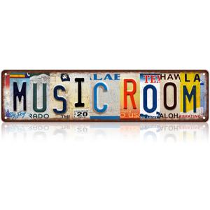 Vintage Music Room Wall Decor Street Signs Music Posters Studio Metal Tin Signs 16 x 4 Inches