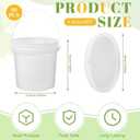 10 Pack 1.4 Quarts White Plastic Buckets with Lids and Handles Compact Portable Containers for Organizing Dry Food, Paint, Camping Gear, Fishing Accessories