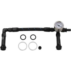 4150 Carburetor Fuel Line Kit AN6 Dual Feed Fuel Line with Pressure Gauge for Holley Black with Pattern