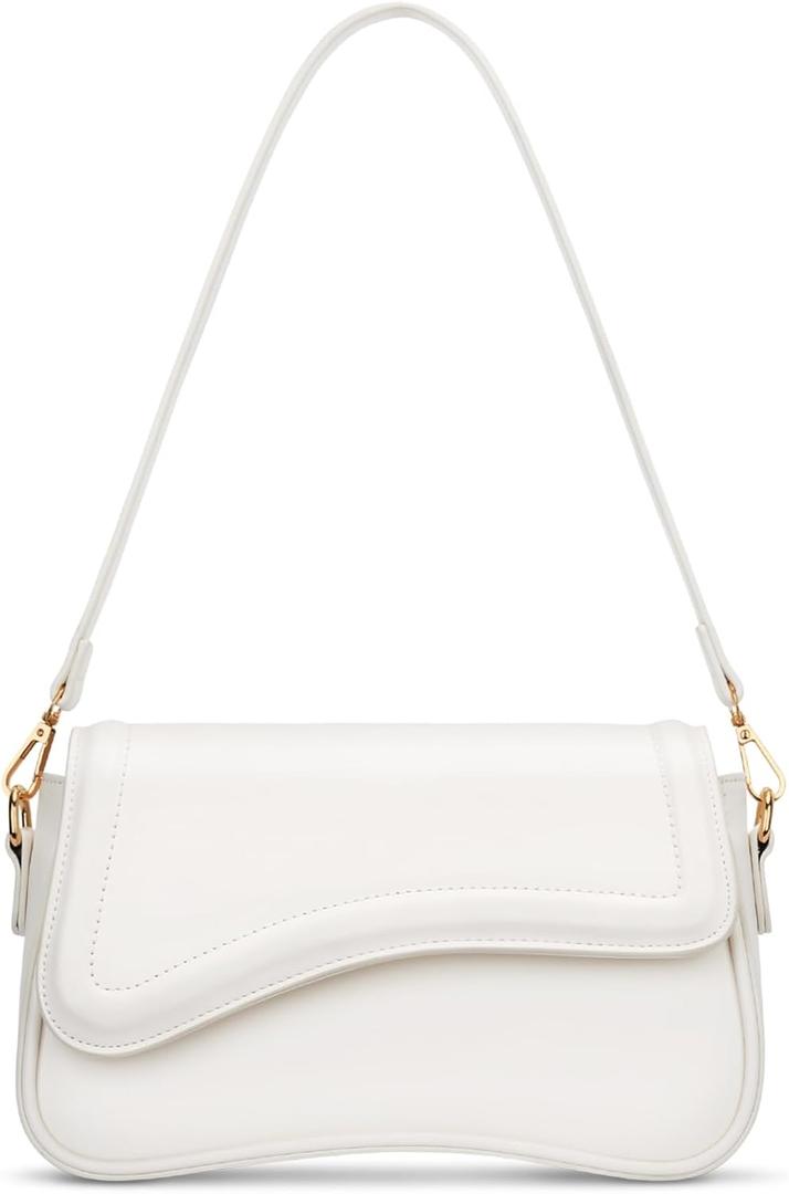 KKXIU Shoulder Bag for Women Small Clutch Purses Cute Hobo Handbag Trendy Underarm Bag (Beige)