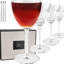 Nick and Nora Glasses, Set of 4-6oz - Smaller Cocktail Glass for Bijou, Old Pal, Aperitifs, Negroni, Vermouth, Wine, etc. Hand Blown Premium Crystal - Classic Bartender Mixology Glassware