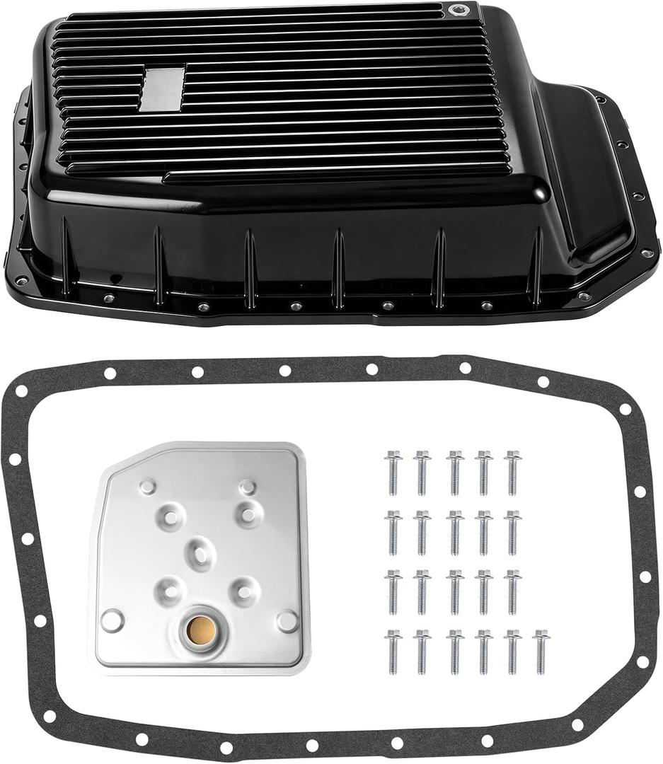 265-854 Aluminum 6R80 Transmission Oil Pan with Drain Plug, Gasket,Filter