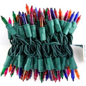 Colorful String Lights, 26FT 100 Count Incandescent Bulbs, UL Listed Waterproof Connectable Light Set for Indoor Outdoor Use, Christmas Tree, Halloween, Patio & Home Decor