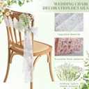 Moukeren 24 Sets White Lace Chair Sashes with Artificial Baby's Breath, 8.2ft Wedding Aisle Pew Decorations Church Ceremony Chair Ribbons for Bridal Shower Banquet Party Decor