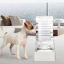 RIZZARI Stainless Steel Pet Water Feeder: 7.5L Automatic Leak-Proof Gravity Dispenser for Senior Dogs with Spine Problems - with Filter - Living Room Bedroom Use