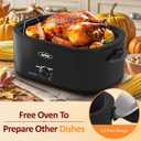 Sunvivi Electric Roaster Oven,28 Quart Roasting Oven with Self-Basting Lid Removable Pan,Turkey Roaster Oven with 150 to 450F Temperature Control Cool-Touch Handles, Black