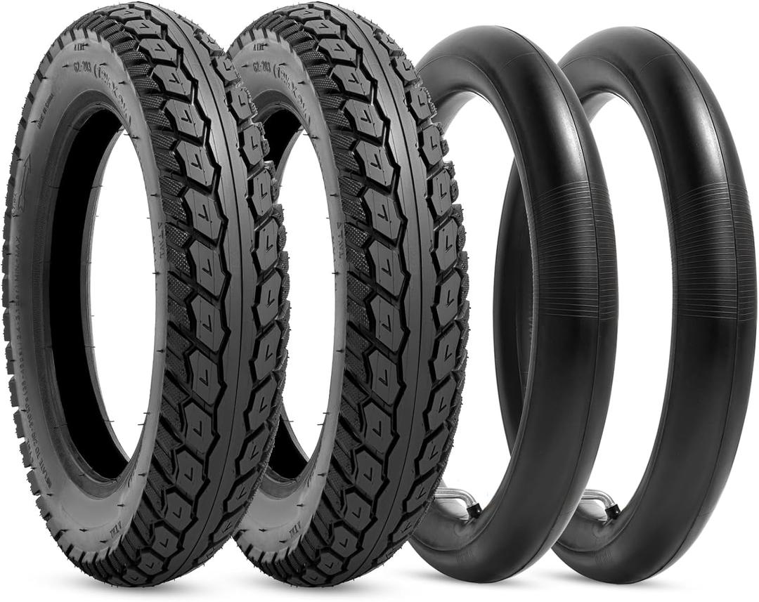 Heavy Duty 12.5x2.25 Tire Tubes 12-1/2 x2-1/4 Tire and Inner Tube Set with Angled Valve Stem Compatible with 12.5 inch Tire of Electric Scooters, 2 Sets