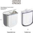 Soddeph Collapsible Hanging Trash Can for Kitchen Cabinet Door, 9L Plastic Foldable Waste Bin, 2.4 Gallon Small Wall Mounted Garbage Bin for Kitchen, Bathroom, Bedroom Countertop (Gray+Gray)
