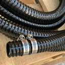 PEISONGFFI 1" ID- 10 Ft Corrugated Water Hose Black Corrugated Strong Flexible Pond PVC Sump Pump DischargeTubing