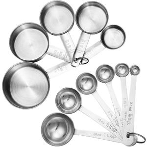 Accmor 11 Piece Stainless Steel Measuring Spoons Cups Set, Premium Stackable Tablespoons Measuring Set for Gift Dry Liquid Ingredients Cooking Baking