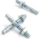 HROMIGRY 5/8" x 5" Concrete Anchors (25 Pack) 5/8 inch Wedge Anchors Bolts Zinc Plated