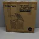 Folding Utility Cart Portable Rolling Crate Handcart Shopping Trolley Collapsible Tool Box, with Lid, on Rotate Wheels, for Grocery, Shopping, Office, Teacher, Camp,File (Black)