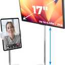COOPER TabStand, 20" Tall iPad Stand for Desk, Portable Monitor Holder up to 17" Holds 4.4lb, Desktop Tablet Stand, Tablet Mount, Apple iPad Holder for Desk, for Samsung, Kindle, Fire (Frost White)