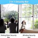 BsBsBest Sliding Door Security Bar 16.5" to 51" Sliding Door Lock 2 Pack Heavy Duty Sliding Glass Patio Door Window Security Bar Inside Childproof Adjustable Interior Extra Long White