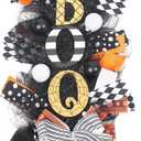 Halloween Wreath for Front Door, 19 Wreath for Halloween Decoration - Handmade Gauze Porch Decor with Bow for Farmhouse Favors Trick of Treat Props