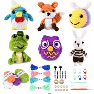 6Pcs Crochet Kit for Beginners, 2025 Upgraded Animal Crochet Kit, DIY Craft for Adults and Kids, All in One Crochet Knitting Kit, Comes with Step-by-Step Video Tutorials(B) (Orange) 6Pcs Crochet Kit for Beginners, 2025 Upgraded Animal Crochet Kit, DIY Craft for Adults and Kids, All in One Crochet Knitting Kit, Comes with Step-by-Step Video Tutorials(B) (Orange)