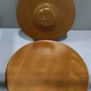 Powell Tarkin Round Hazelnut Turned Spindle Pedestal Side Accent Table, Standard