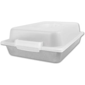 USA Pan 1117RCLD-ST-1 Bakeware Nonstick Rectangular Pan with Lid, 9x13-Inches,White