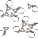 10-Pack 304 Stainless Steel Hose Clamps with Adjustable Thumb Screw, Key-Type Design, 8mm Bandwidth, Ideal for Plumbing, Automotive, and Machinery Applications (Size: 18-32mm (23/32"-1 1/4")