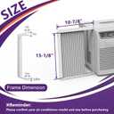 Mxclimate Window Air Conditioner Side Panels with Frame,Window AC Accordion Filler Curtain Kit,Adjustable Insulation Panels for Window AC Seal Replacement Screen (12,000 BTU)