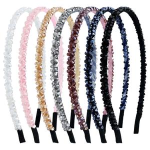 7 Pieces Glitter Double-Rowed Crystal Headbands Hair Bands Hoops Accessories for Women Girls