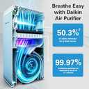 Daikin MCB50YSAU Room Air Purifier for Home, HEPA, Activated Carbon, Pre-Filter and UVC LED Light, Zero Ozone Product, CARB Certified, 10.5 x 10.5 x 19.5 in