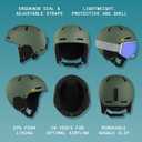 Retrospec Comstock Ski Helmet - Snowboard Helmet for Adults & Youth - Adjustable Fit Snow Helmet with Protective Shell and Breathable Vents for Men, Women, Boys & Girls, M/L Matte Sprucestone