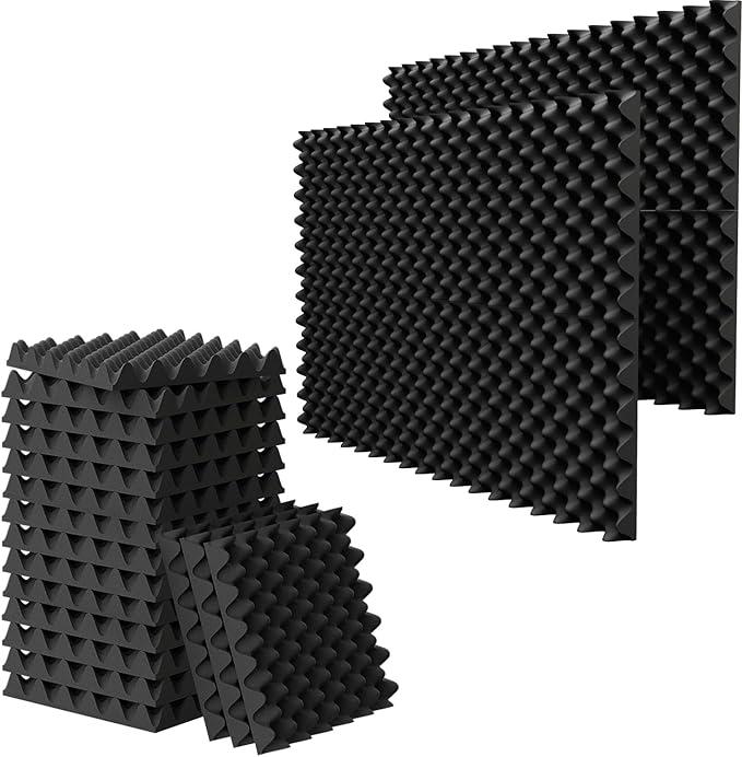 6 Pack 1.5"X12"X12" Acoustic Foam, Sound Proof Egg Crate Foam(Most Soundproofing Design), Upgraded Acoustic Panels, Fire-Retardent Sound Proof Foam Panels for Walls, Doors, Sound Foam Made by WVOVW