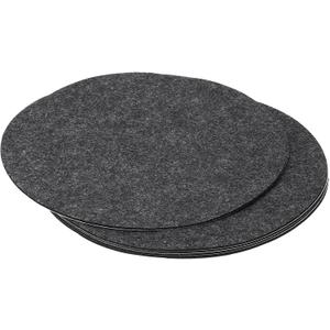 PATIKIL 12 Inch Diameter Lamp Base Felt, 5Pack 2mm Thickness Round Soft Adhesive Non-Slip Anti-Scratch Backed Felt for Lamp Furniture DIY Craft, Dark Grey