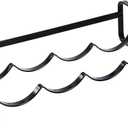 Amazon Basics Tabletop Stackable 4-Bottle Metal Wine Rack, 3.74"D x 15.75"W x 7.87"H, Black