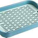 1PC ABS Rabbit Litter Tray, Guinea Pig Litter Pan, Pet Potty Training Toilet Tray, Small Animals Corner Litter Box for Hamster Ferret Chinchilla Hedgehog Bunny, Detachable Design (S Green)